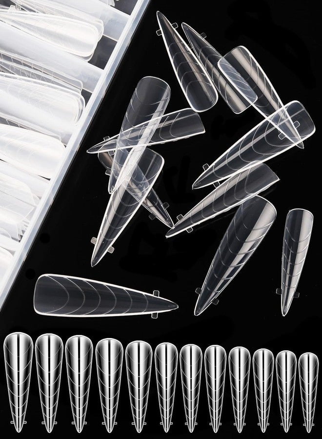 EBANKU Dual Nail Forms for Poly Extension Gel 120 PCS Stiletto Structure Poly Nail Gel Nail Tips for Builder Gel Solid Nail Gel Glue Nail Art Design Salon&DIY - Image 5